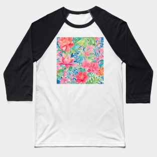 Preppy watercolor flowers Baseball T-Shirt